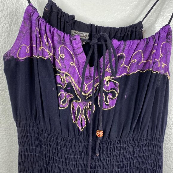 Advanced Apparel Dress Women's Sleeveless Smocked Purple Free Size Boho Fairy - Picture 8 of 13